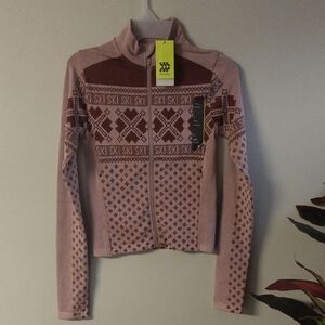 All in Motion Mauve and Brown Full-Zip Sweatshirt